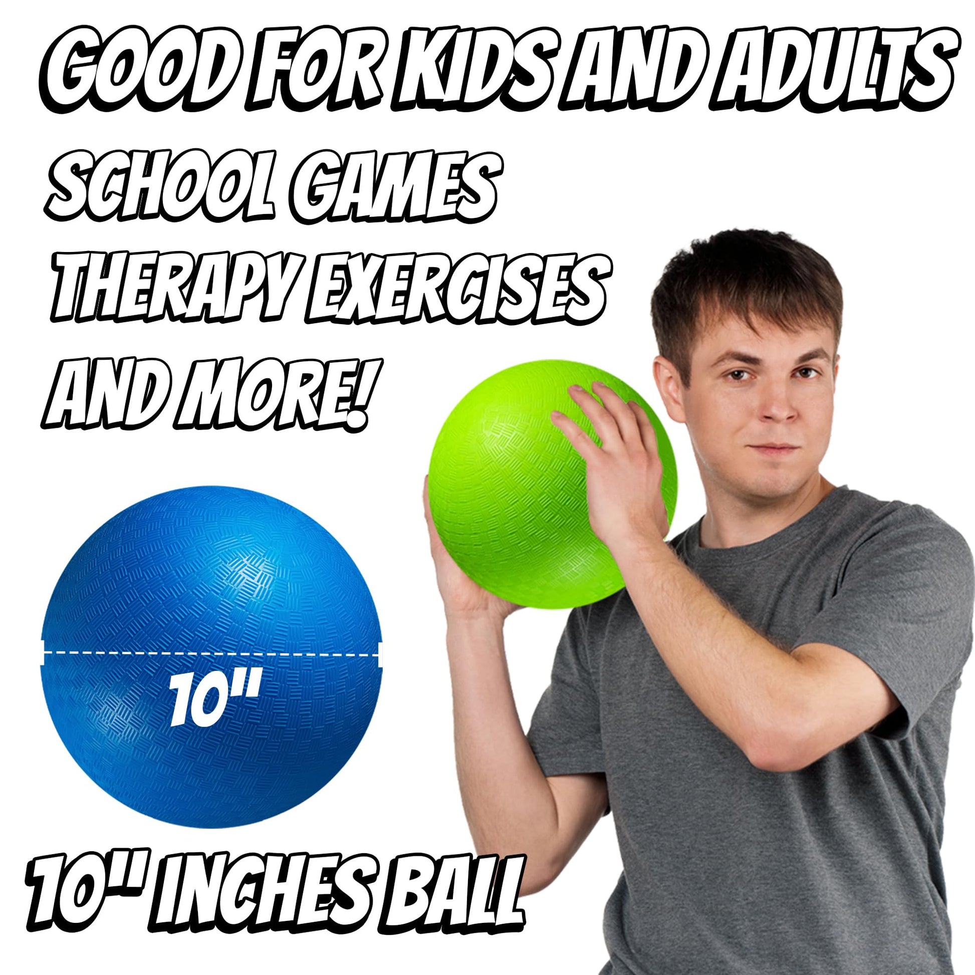 10-Inch Kickballs for Kids & Adults (6-Pack) W/Hand Pump Playground Balls