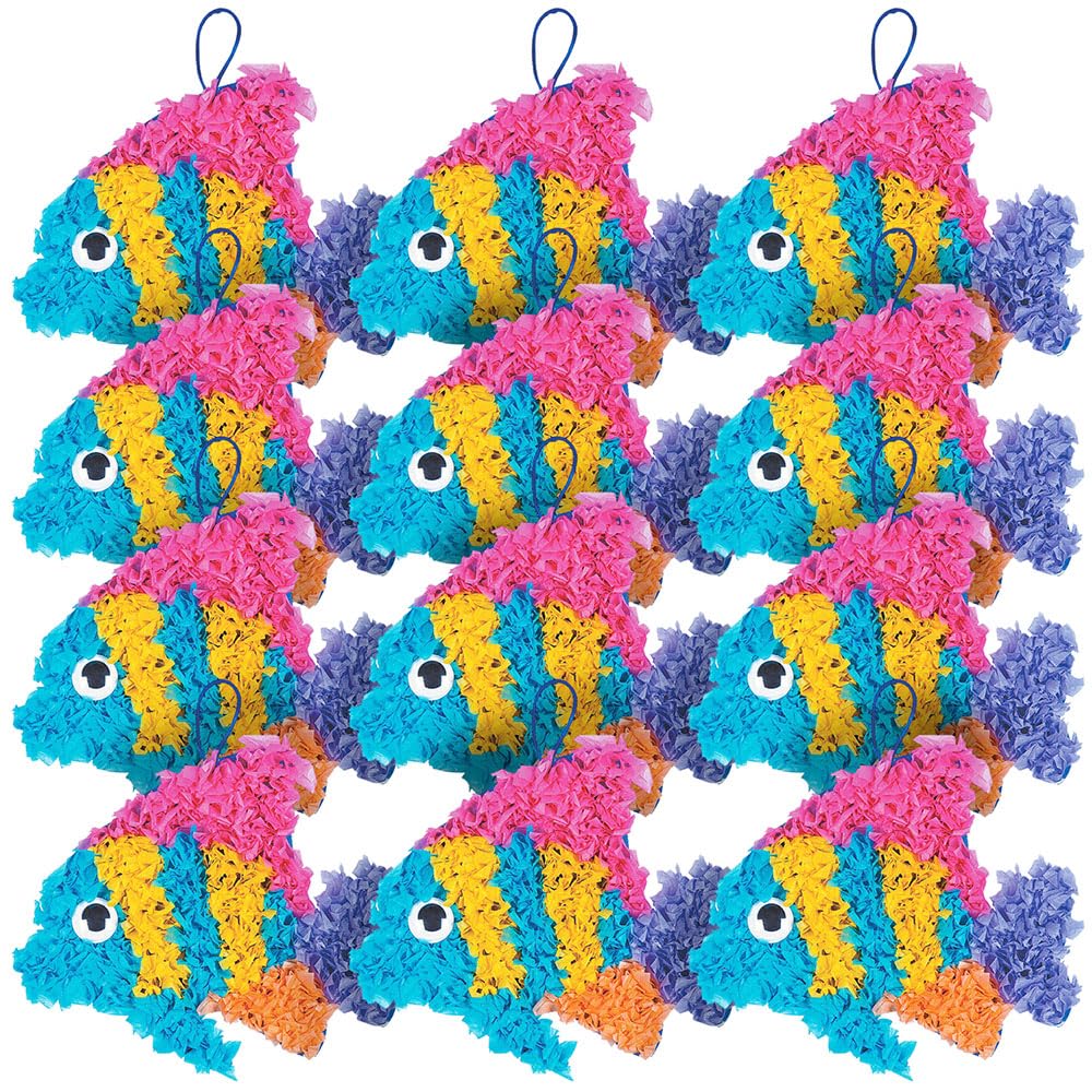 Fun Express Crinkle Tissue Tropical Fish Craft Kit - Makes 12 - VBS 2026 Vacation Bible School Supplies/Decor - Crafts for Kids and Fun Home