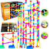 Marble Genius Marble Run Race Track - 300-Piece Multicolor Glow Extreme Set - STEM Building Toy & Marble Race Set for Kids Ages 4+