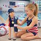 Emily Rose 18 Inch Doll Swim Team Outfit - 6 Pc Competitive Swimmer Doll Clothes & Accessories Set with Medal, Goggles, Cap, Towel & Sandals, Gift