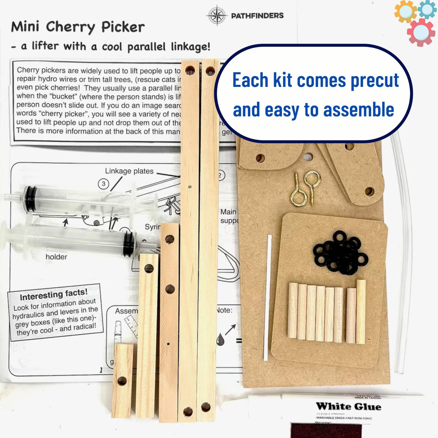 PATHFINDERS STEM Kit- Hydraulics 4-in-1- Build 4 Hydraulic Machines | Engineering Model Kit for Kids 8+ | Educational Science Toy | Learn Physics