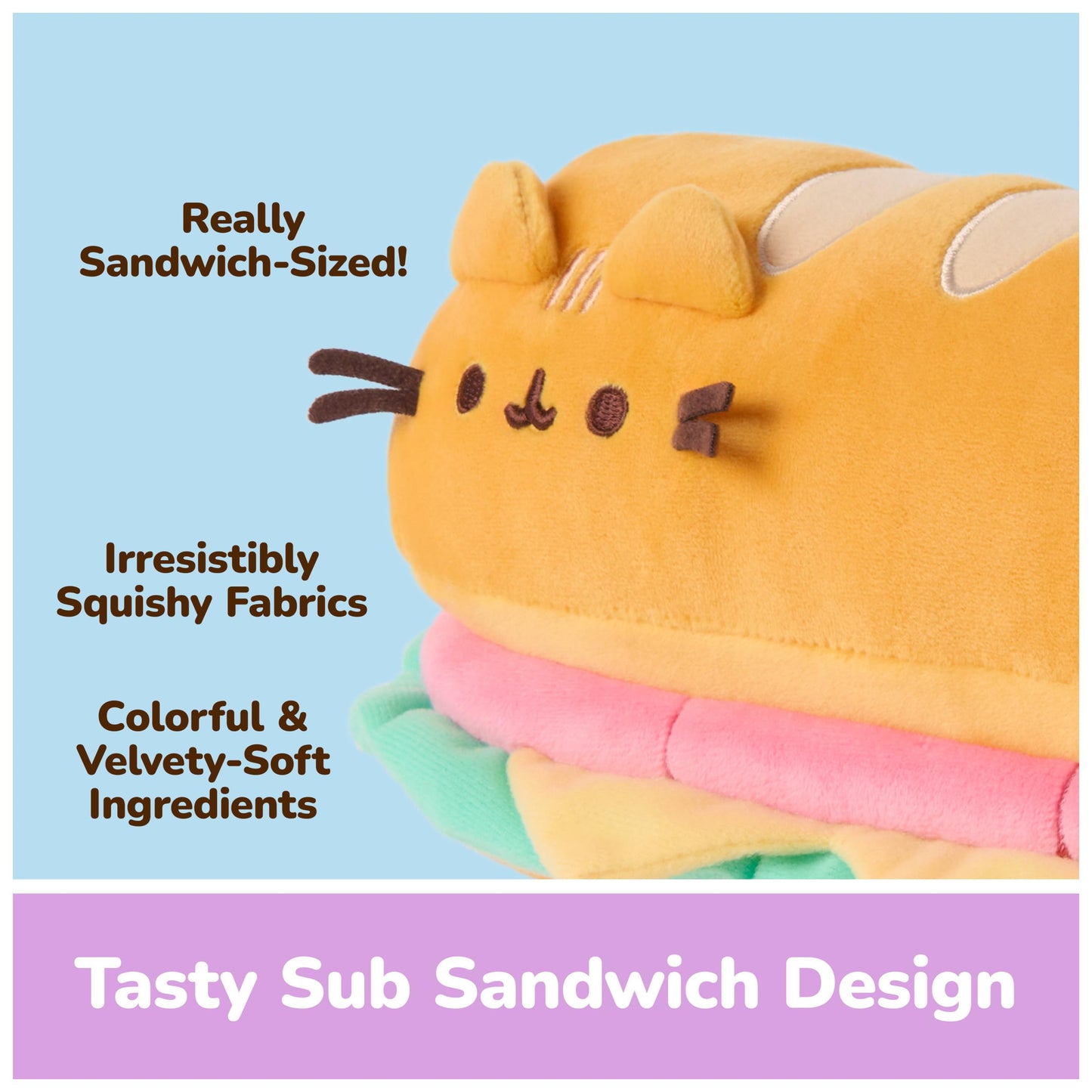 GUND Pusheen Sub Sandwich Squisheen 11-Inch Squishy Plush Toy; Ages 8+