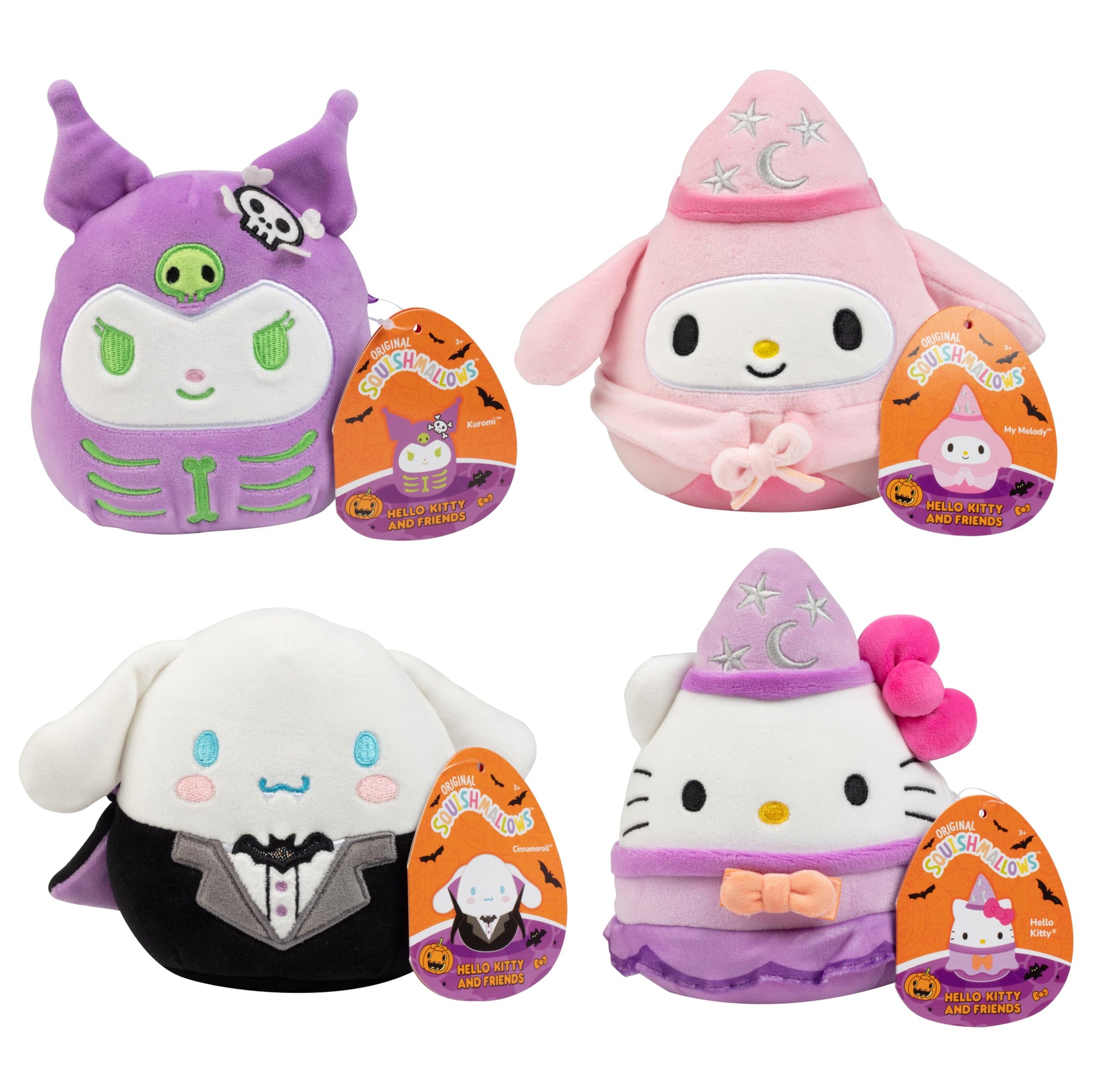 Squishmallows 5-Inch Halloween Hello Kitty & Friends 4 Pack Mini Plush