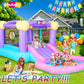 Whubefy Bounce House for Kids 3-6 with Ball Pit Pool & 50 Balls, 5-in-1 Inflatable Bouncy Castle with ETL Certified Blower, Slide, Dart Board with 6