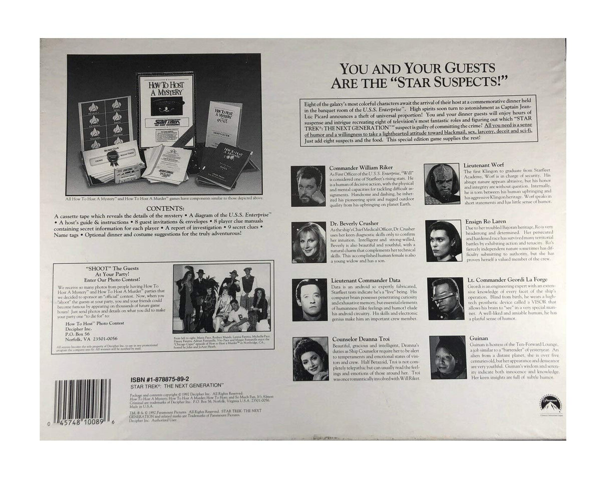 Star Trek the Next Generation How to Host a Mystery