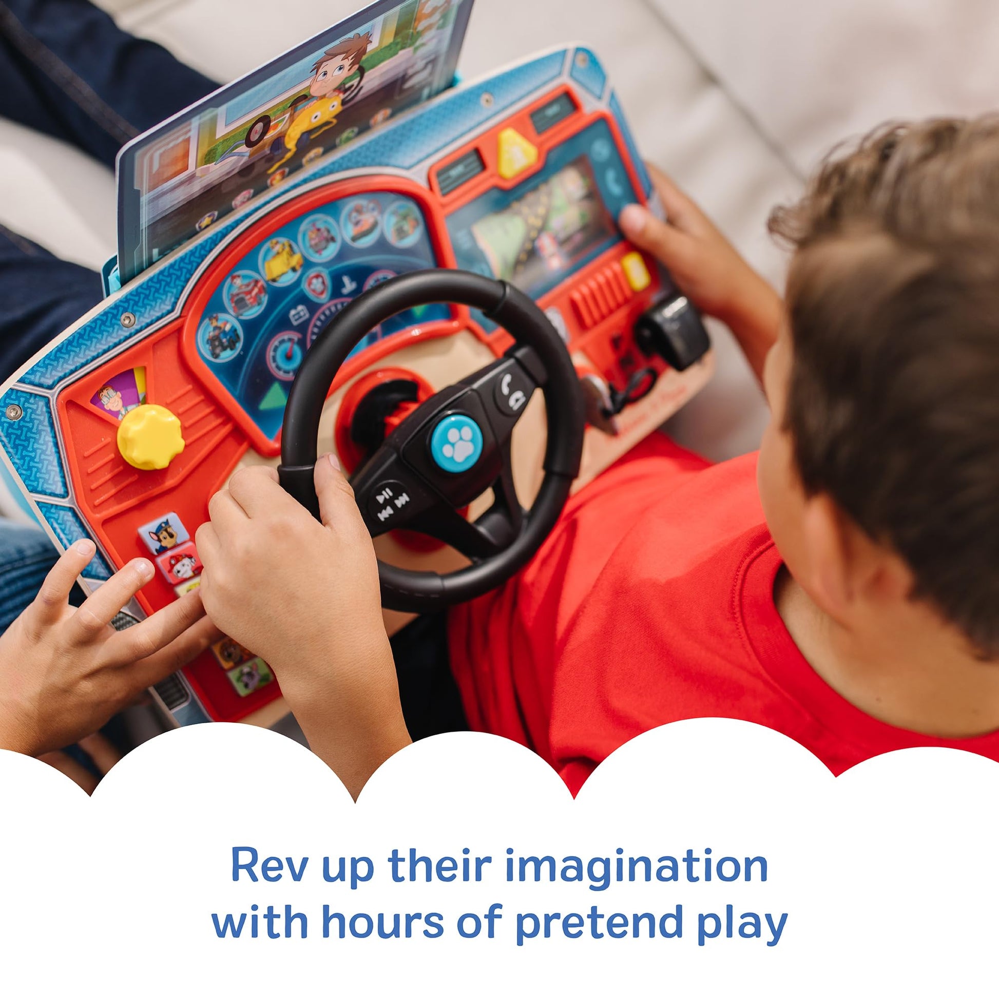 Melissa & Doug PAW Patrol Rescue Mission Wooden Dashboard Kids Activity Board, Toddler Sensory Toys, Pretend Play Driving Toy, PAW Patrol Toys for