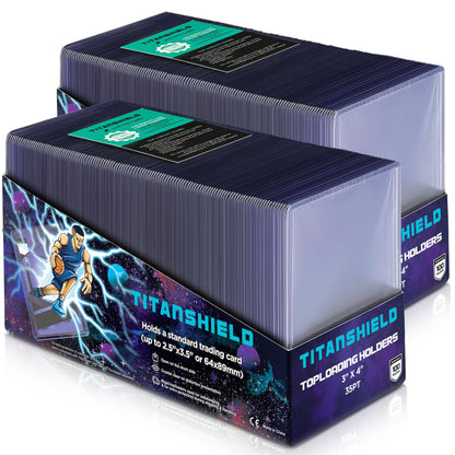 TitanShield 3"x4" Platinum Quality Seamless Toploaders Top Loader Sleeves for Collectible Trading Cards Compatible with Pokemon MTG Kpop Photocards