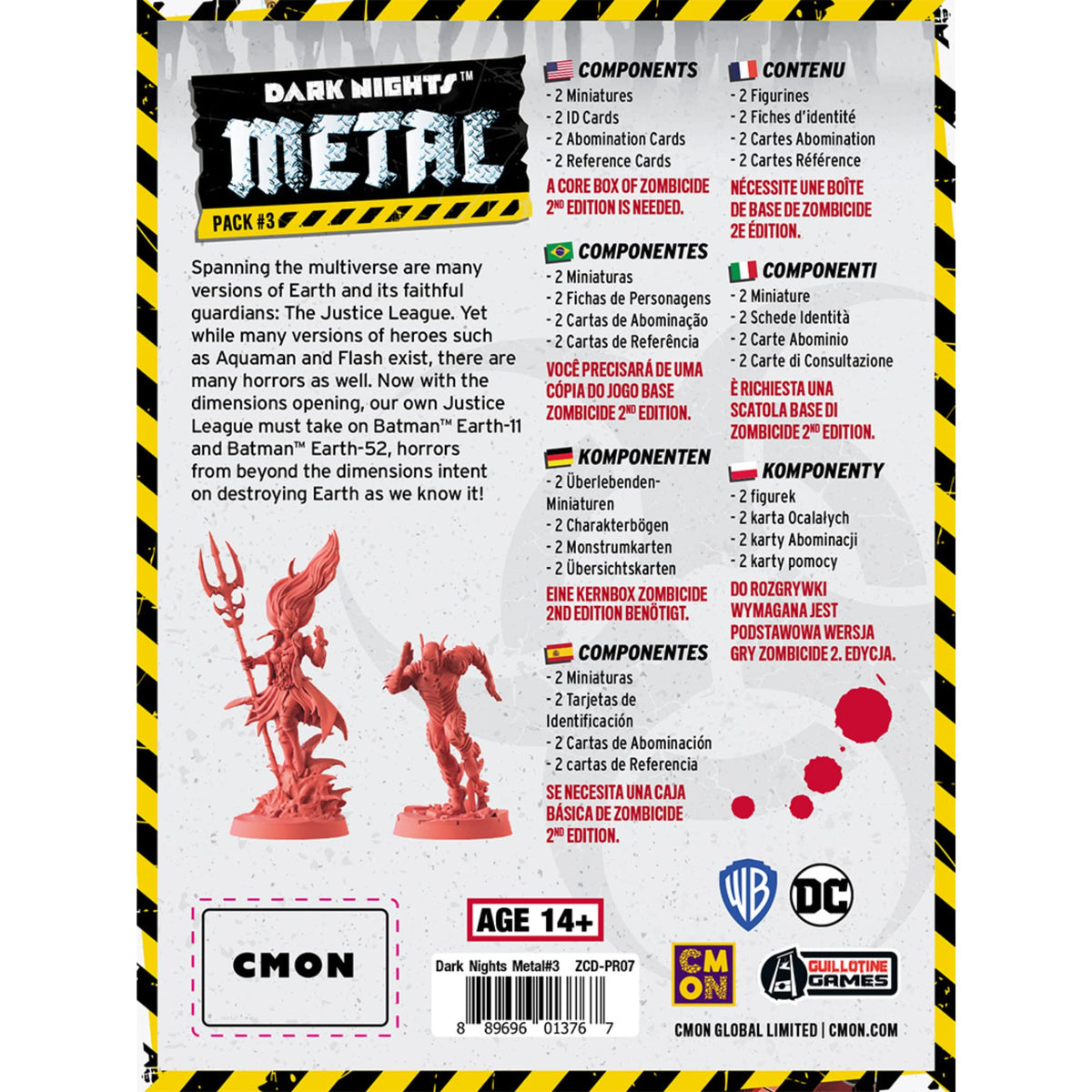 Zombicide Dark Night Metal Pack #3 - Confront Interdimensional Horrors with The Justice League! Cooperative Strategy Board Game, Ages 14+, 1-6