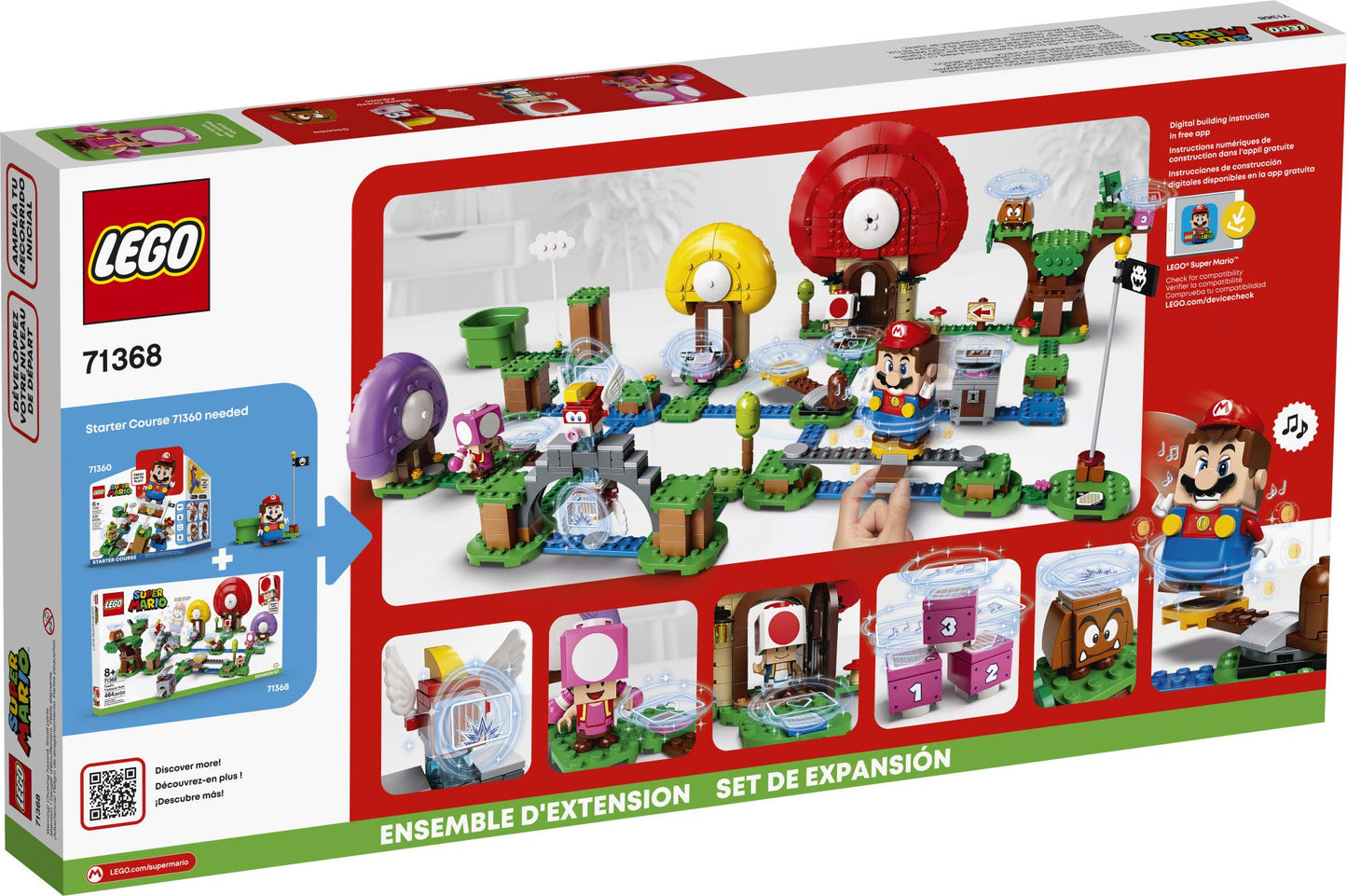 LEGO Super Mario Toad's Treasure Hunt Expansion Set 71368 Building Kit; Toy for Kids to Boost Their Super Mario Adventures with Mario Starter Course