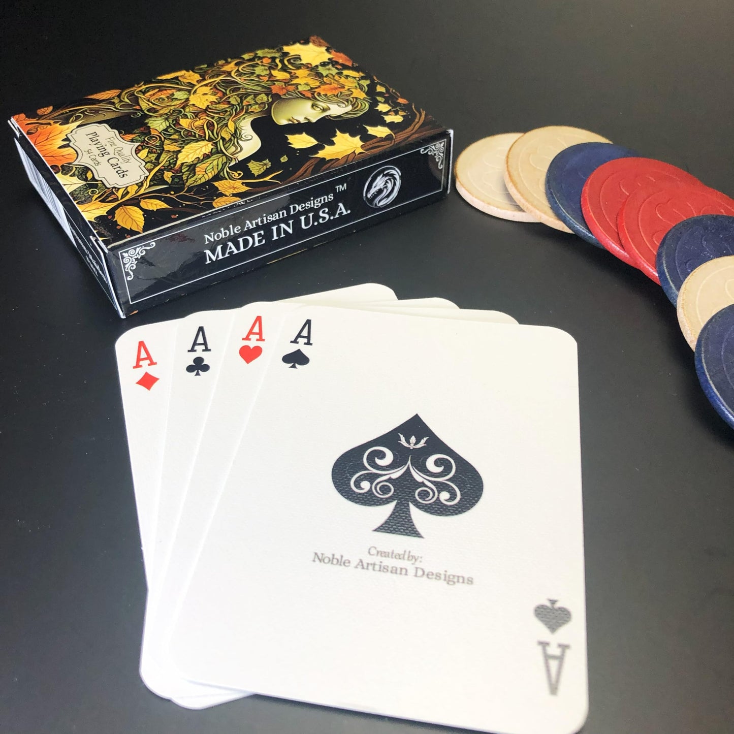 Noble Artisan Designs Autumn Maiden Playing Cards, Fantasy Poker Size Deck, Fall Themed Deck, Unique Collector Cards