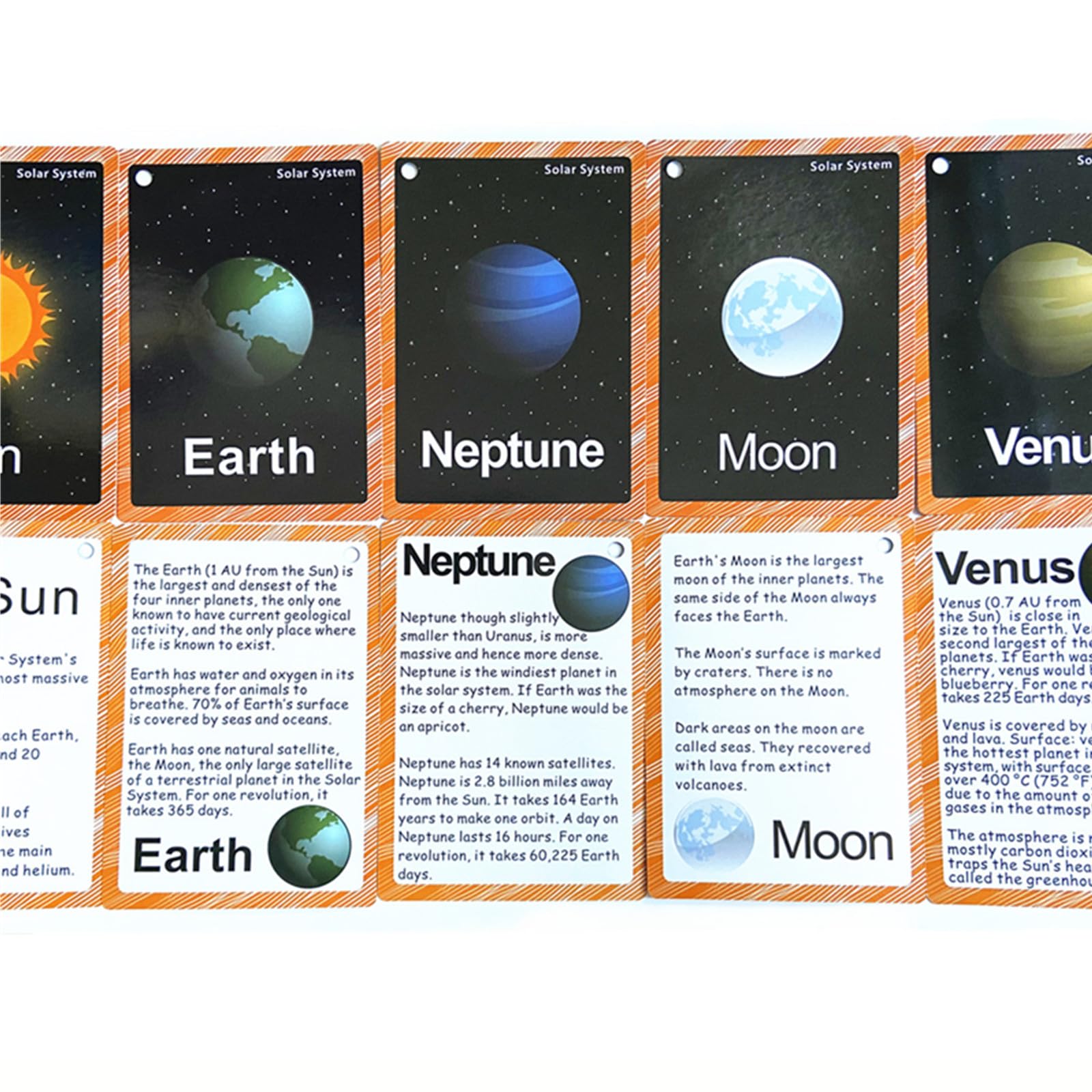 Set of Solar System Flash Cards for Toddlers(15Count)|Kids Learning Flashcard & Montessori Pocket Cards|Perfect for Pre-K Decor Background Wall