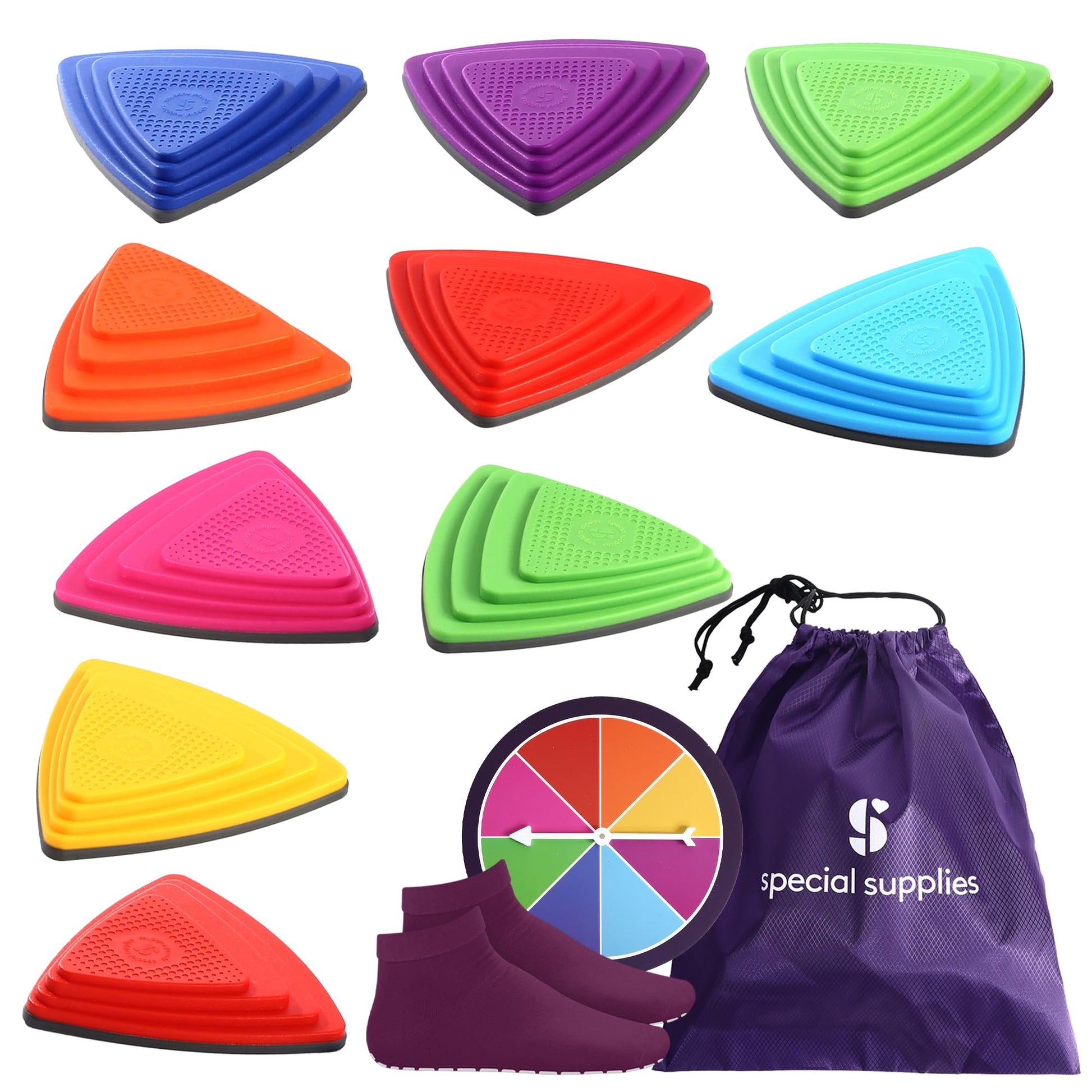 Special Supplies 10 Stepping Stones for Kids Indoor and Outdoor Balance Blocks Promote Coordination, Balance Strength Child Safe Rubber, Non-Slip
