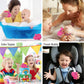 DolliBu Hippo Bath Buddy Squirter - Floating Pink Hippo Rubber Bath Toy, Fun Water Squirting Bathtime Play For Toddlers Cute & Soft Wild Life Animal