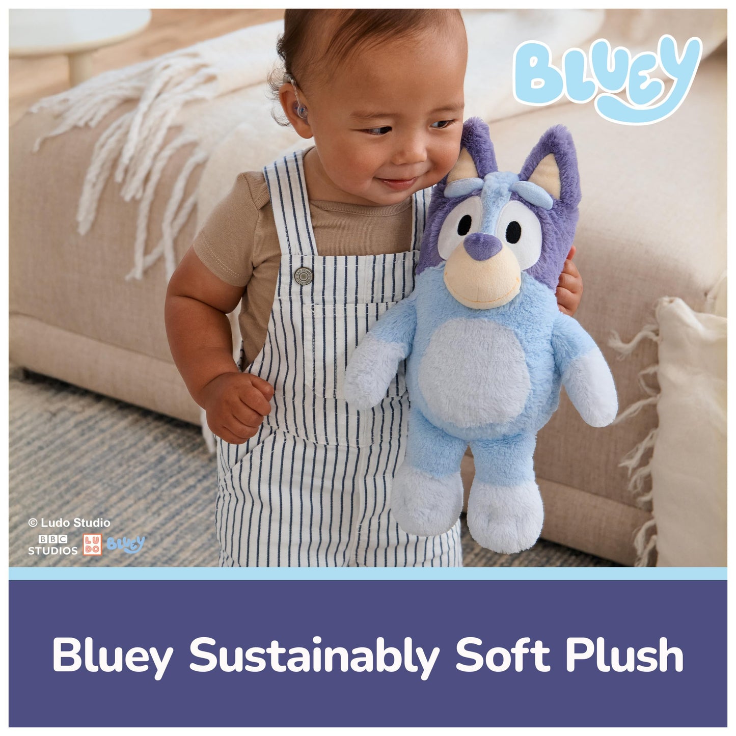 GUND Bluey Sustainably Soft Bluey 13-Inch Plush Toy, Ages 0+