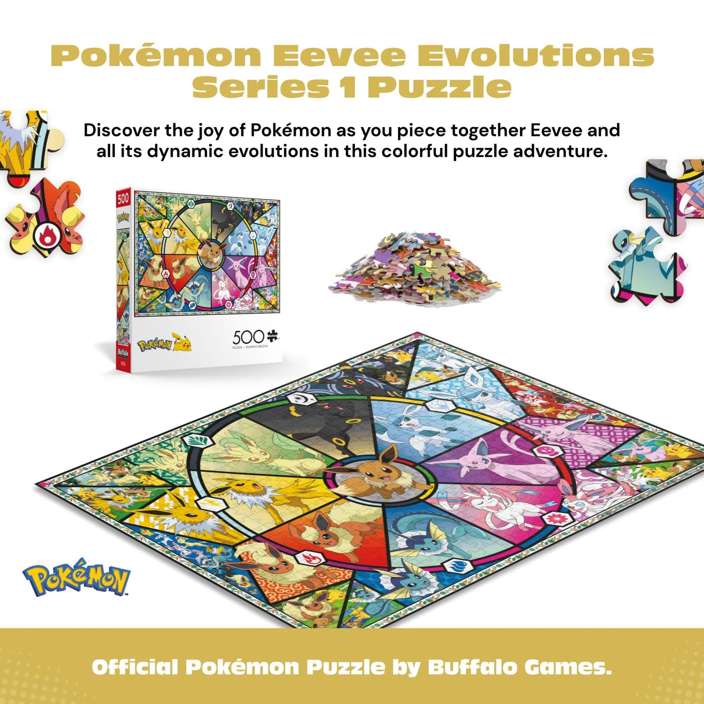 Buffalo Games - Pokémon Eevee Evolutions - 500 Piece Puzzle for Adults