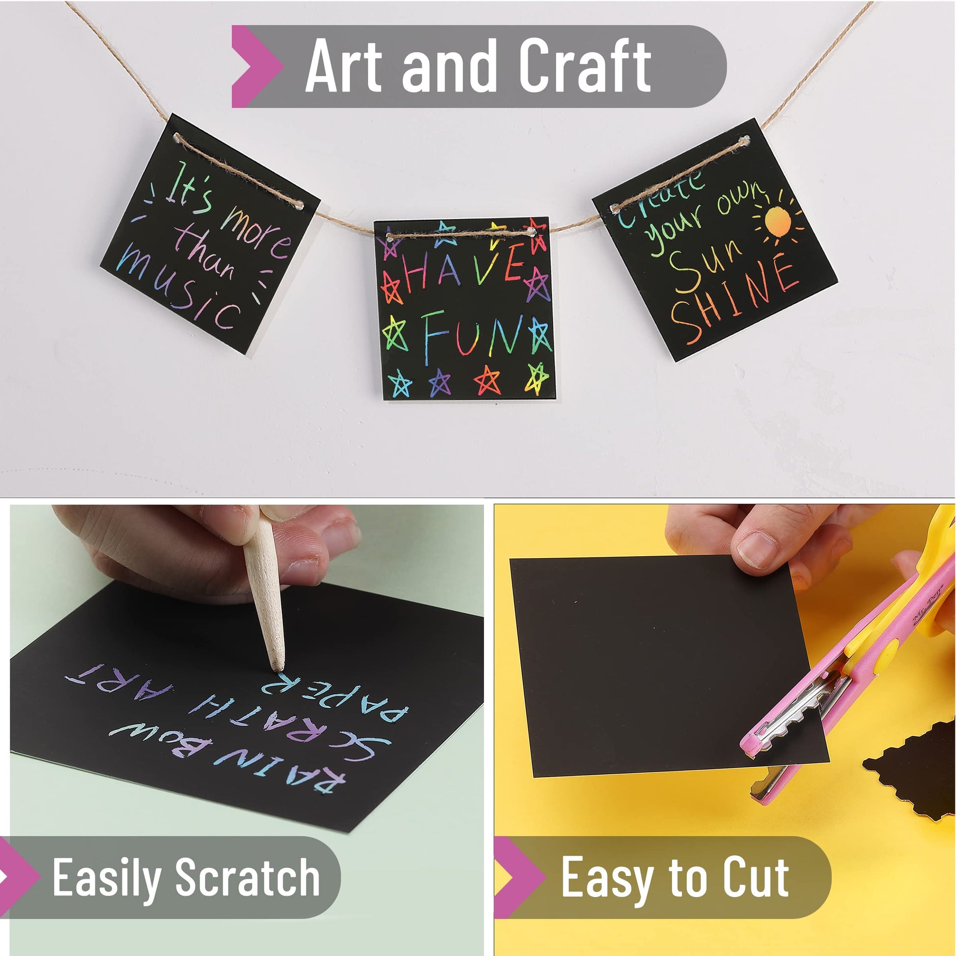 Mr. Pen- Scratch Art for Kids with Wooden Stylus, 125 pcs