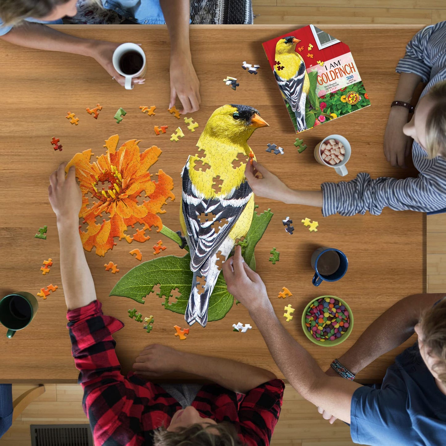 Madd Capp Puzzles - I AM Goldfinch - 300 Pieces - Animal Shaped Jigsaw Puzzle, Multi