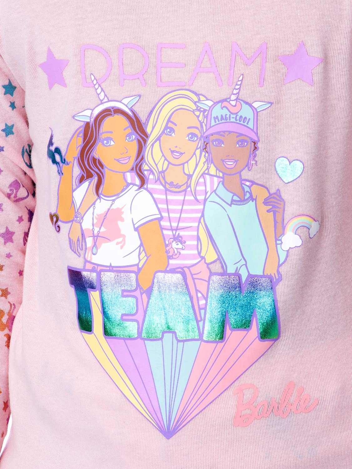 Mattel Girls' Barbie Dream Team Unicorn Best Friend Sleep Pajama Set (6)