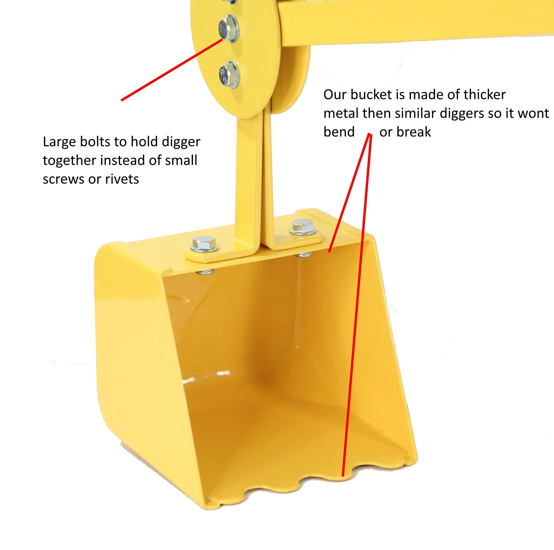 Childrensneeds.com Sand Digger Toy Backhoe for Snow, Sand, Beach, Dirt, A Durable Metal Outdoor Ride-on Excavator Toy for Ages 3 and Up (Yellow)