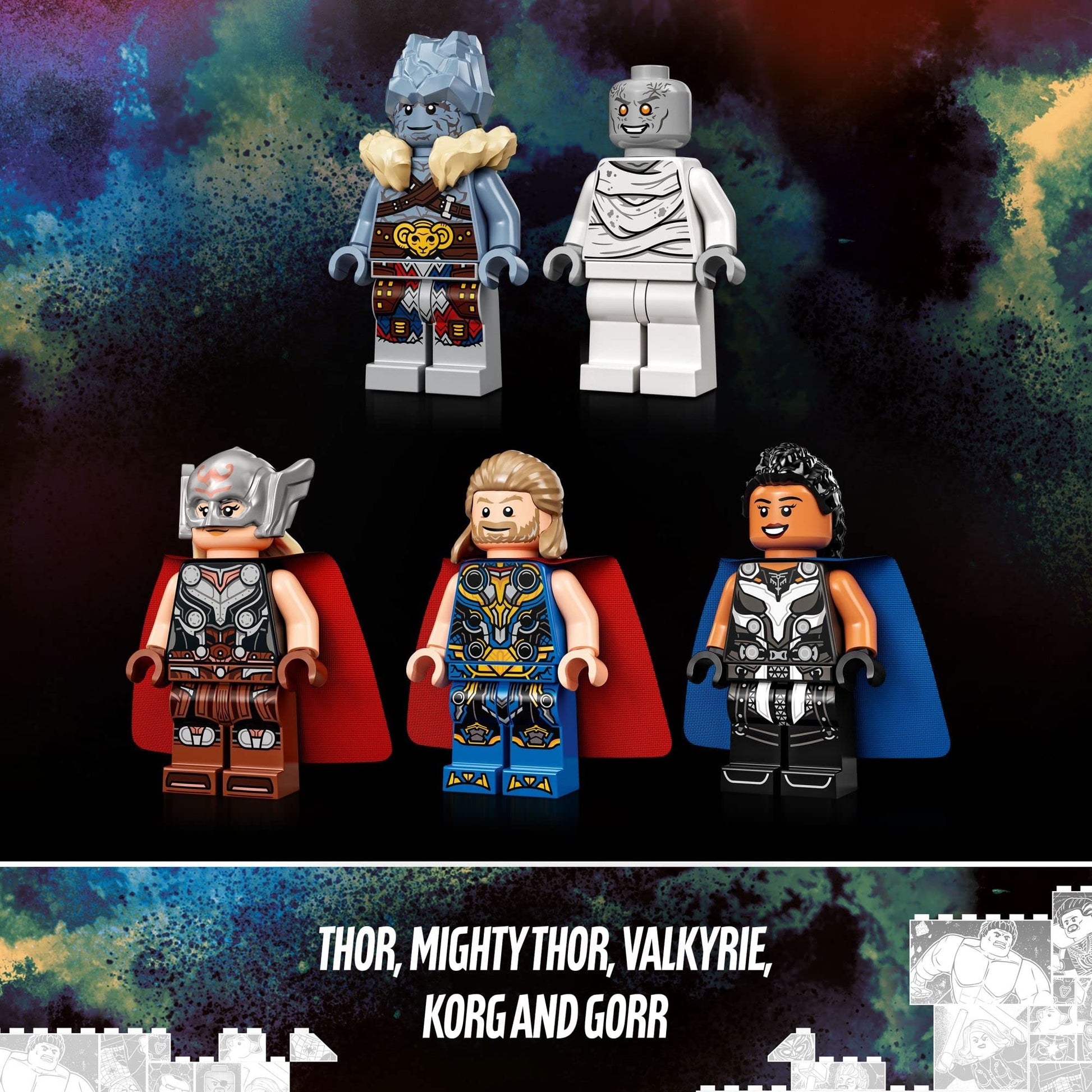 LEGO Marvel The Goat Boat 76208 Building Set - Thor Set with Toy Ship, Stormbreaker, and Movie Inspired Thor, Korg, and Valkyrie Minifigures, Avengers