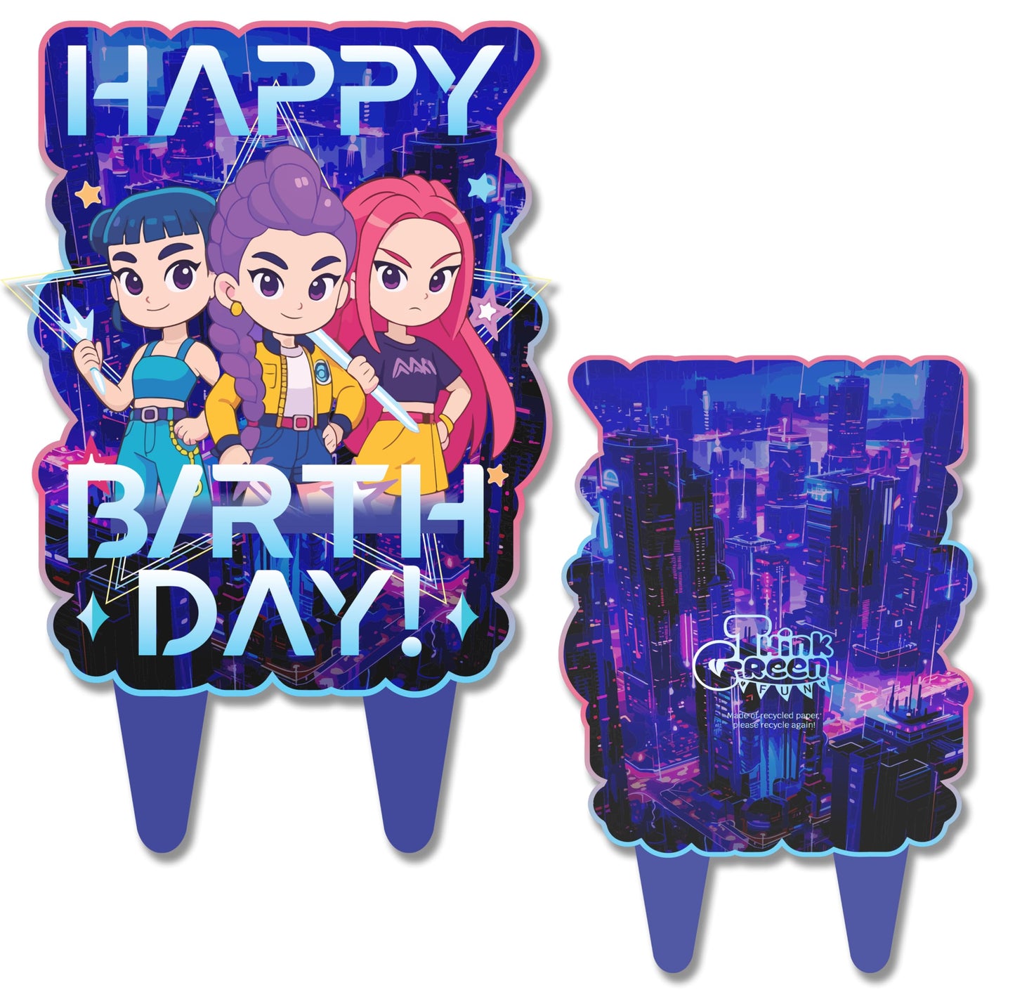 K-pop Anime Cake Topper Kids Girls Birthday Party Decor