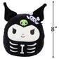 Squishmallows 8" Skeleton Kuromi - Officially Licensed Kellytoy Halloween Sanrio Plush - Collectible Soft & Squishy Stuffed Animal Toy - Add to Your