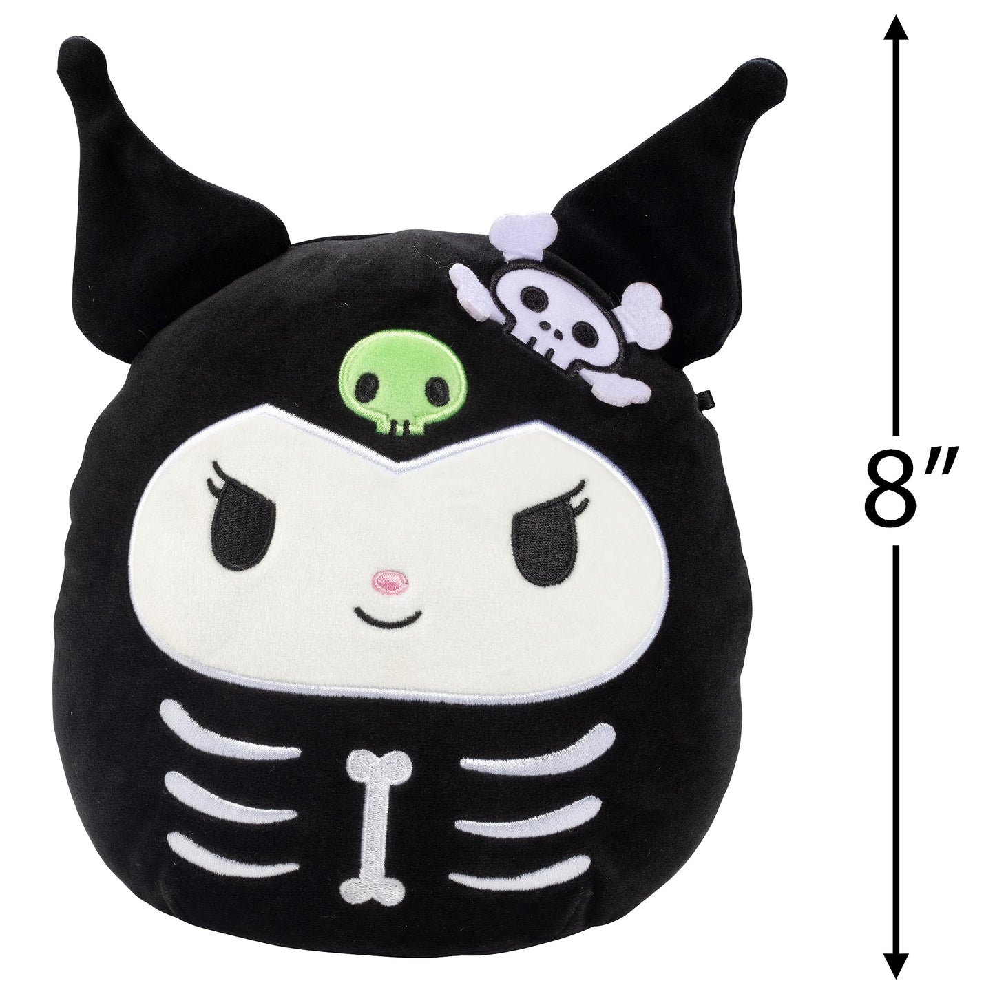 Squishmallows 8" Skeleton Kuromi - Officially Licensed Kellytoy Halloween Sanrio Plush - Collectible Soft & Squishy Stuffed Animal Toy - Add to Your