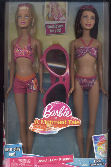 2 Barbie Doll Set with Sunglasses Beach Fun Friends