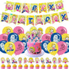 ???????????? ?????????????? Birthday Party Decorations, Cartoon Girls Themed Set Includes Banner, Cupcake Cake Toppers, Birthday Balloons for Fans Adults Party
