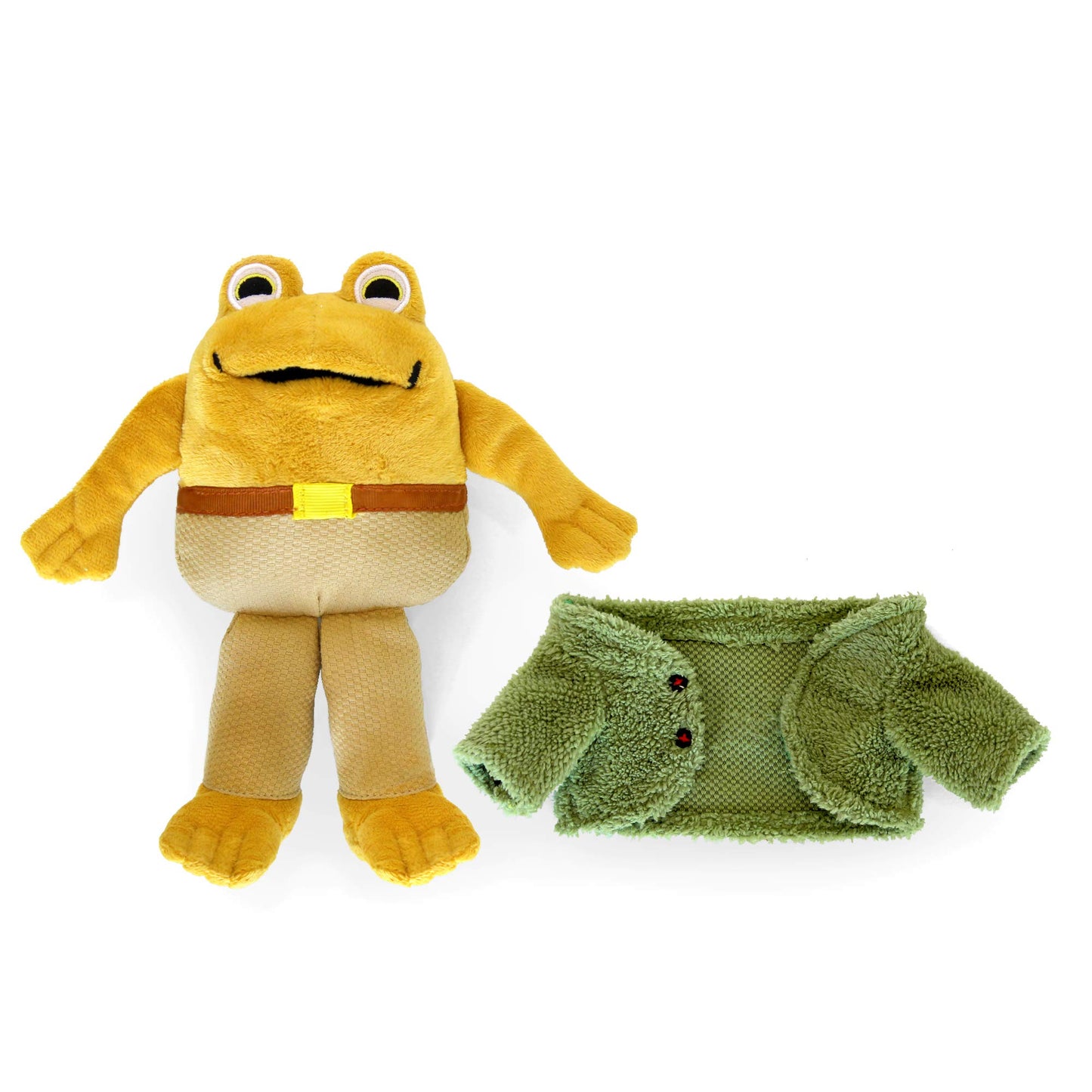 YOTTOY Toad Plush - Stuffed Animal Inspired by the Frog and Toad Books by Arnold Lobel, Soft Plush Toy with Removable Jacket Outfit, 9 Inch Storybook