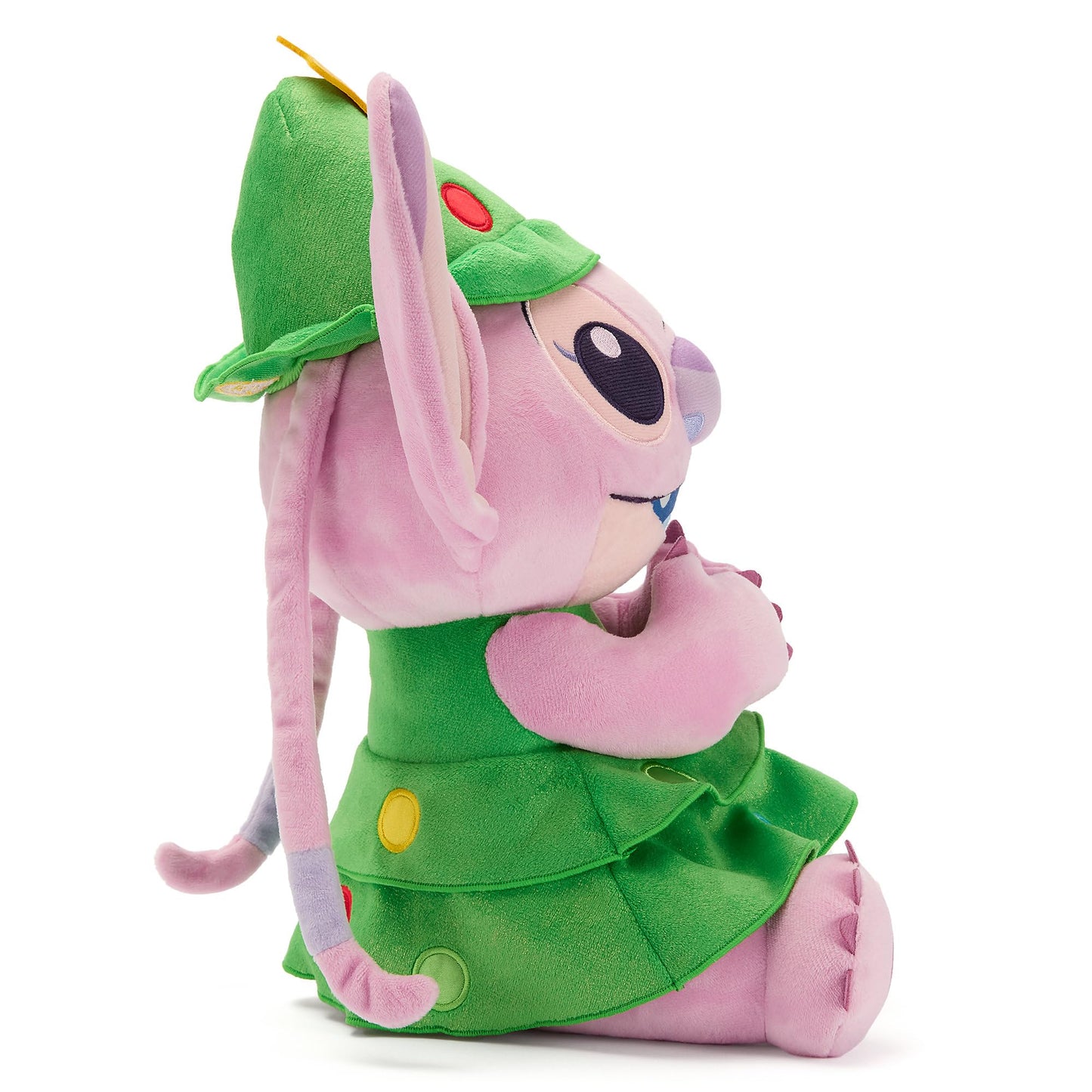 Disney Store Official Angel Holiday Plush - Lilo & Stitch Christmas Stuffed Animals - 14 Inch Disney Plushy - Features Christmas Tree Costume Dress