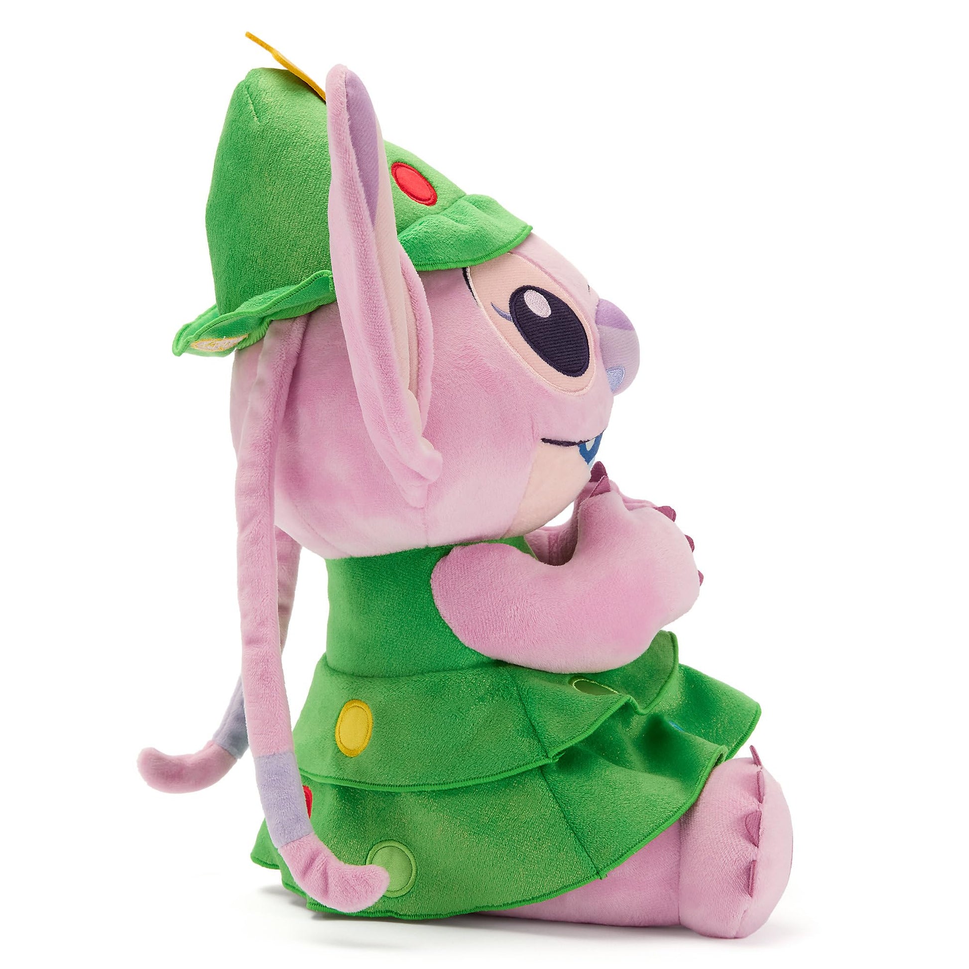 Disney Store Official Angel Holiday Plush - Lilo & Stitch Christmas Stuffed Animals - 14 Inch Disney Plushy - Features Christmas Tree Costume Dress