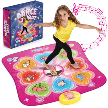 Play22 Dance Mat for Kids - Best Birthday Gifts for Girls & Boys Electronic Dance Game Toy for Kids, Adjustable Volume, 5 Levels - Dance Pad with LED