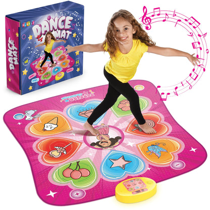 Play22 Dance Mat for Kids - Best Birthday Gifts for Girls & Boys Electronic Dance Game Toy for Kids, Adjustable Volume, 5 Levels - Dance Pad with LED