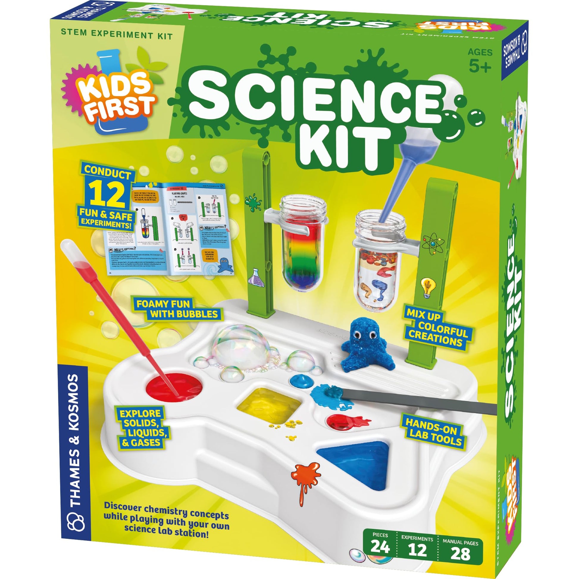 Thames & Kosmos Kids First Science Kit | STEM Learning, Intro to Chemistry for Ages 5+ | Safe & Educational Lab Setup with 20+ Durable Tools, 12
