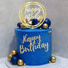 Ball Cake Toppers Simplicity Blue Gold Ball Cake Toppers DIY Cake Insert Topper Foam Cake Balls Baking Decoration for Wedding Anniversary Birthday
