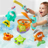 iPlay, iLearn Baby Fishing Bath Toy, Toddler Bathtub Magnetic Fishing Game W/Pole Net Fish Water Squirt Animal, Kid Shower Bathtime for Pool Play