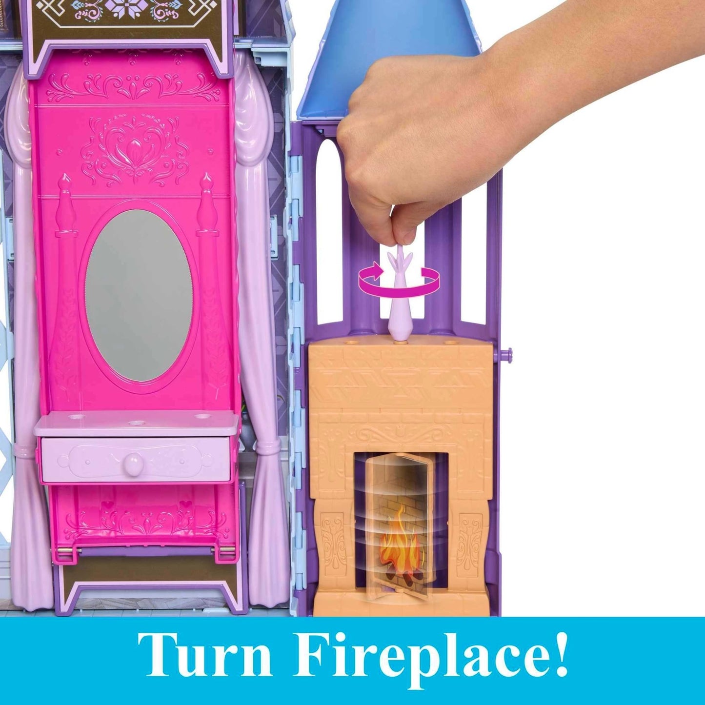 Mattel Disney Frozen Arendelle Doll-House Castle (2+ ft) with Elsa Fashion Doll, 4 Play Areas, and 15 Furniture and Accessory Pieces from Disney’s