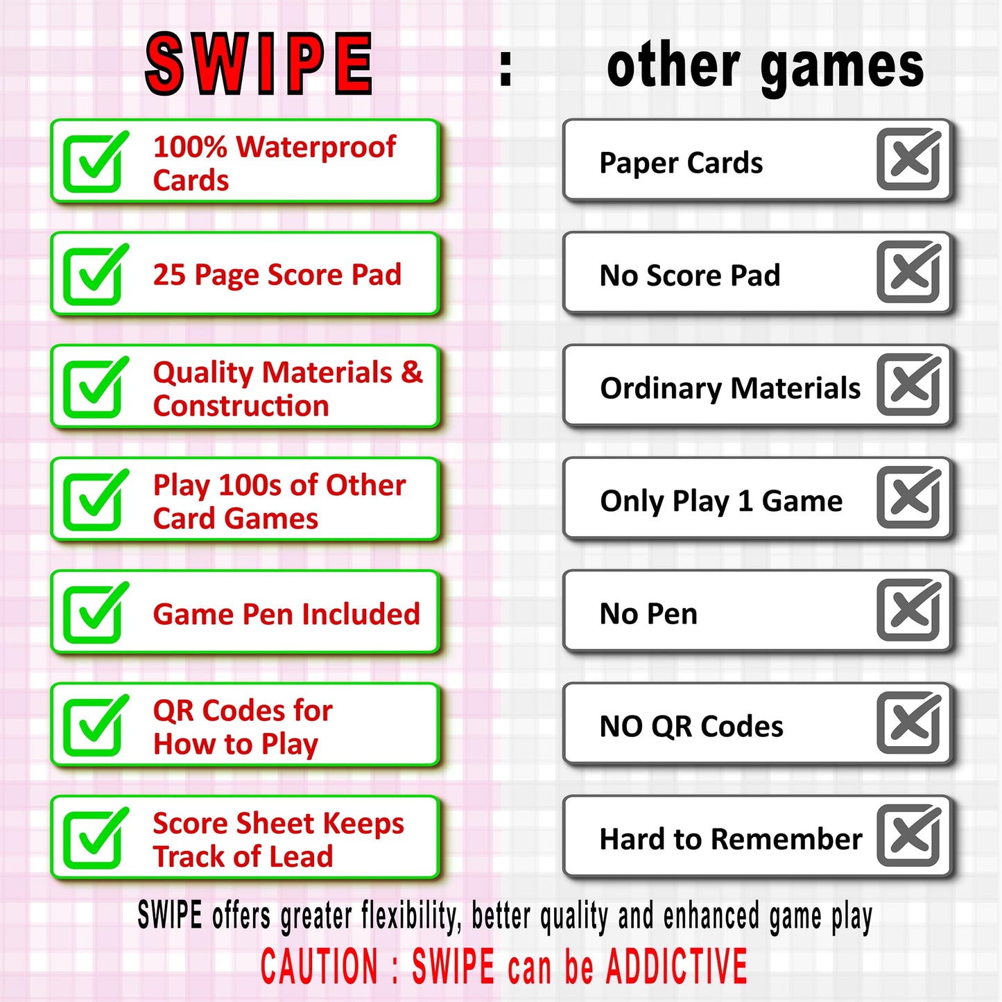 3Z Living Swipe Card Game - Fun & Strategy for14+, Adults, Seniors - 2 to 8 Players, Also Available in 2 Game Swipe Multi-Pack
