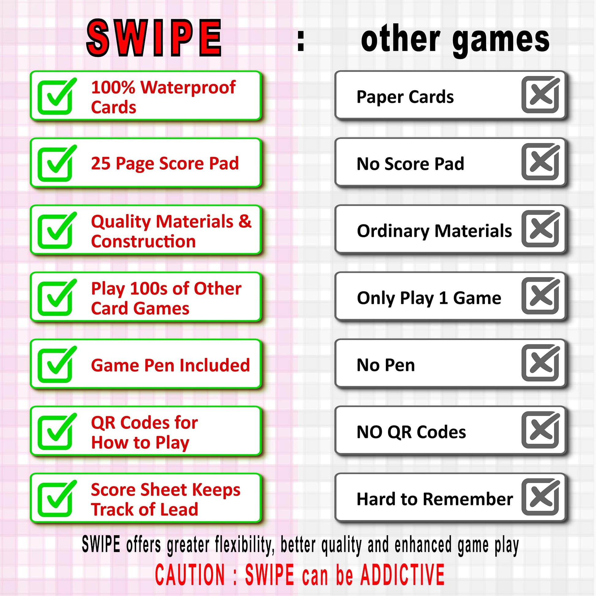3Z Living Swipe Card Game - Fun & Strategy for14+, Adults, Seniors - 2 to 8 Players, Also Available in 2 Game Swipe Multi-Pack