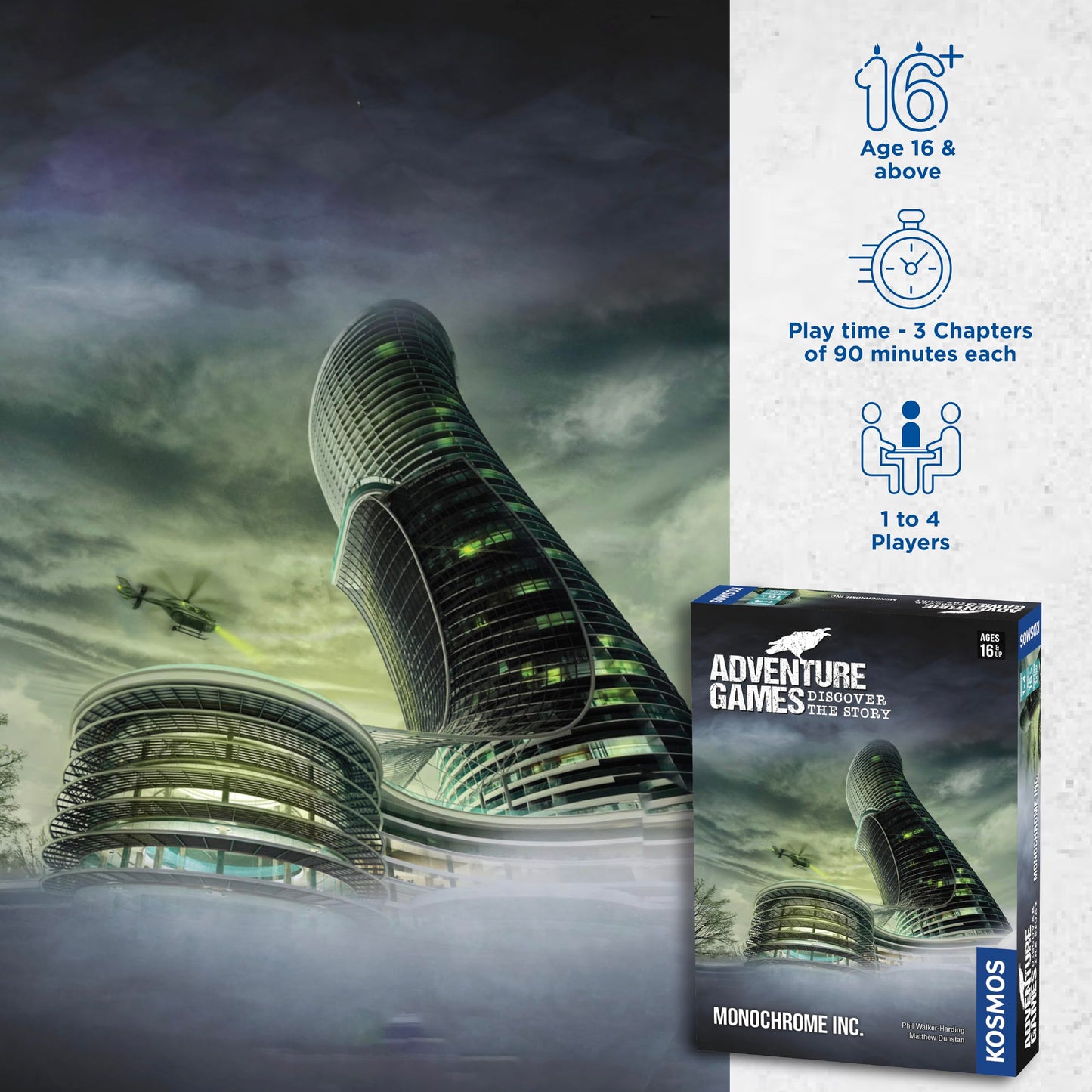 Adventure Games: Monochrome, Inc. - A Kosmos Game from Thames & Kosmos | Collaborative, Replayable Storytelling Gaming Experience for 1 to 4 Players