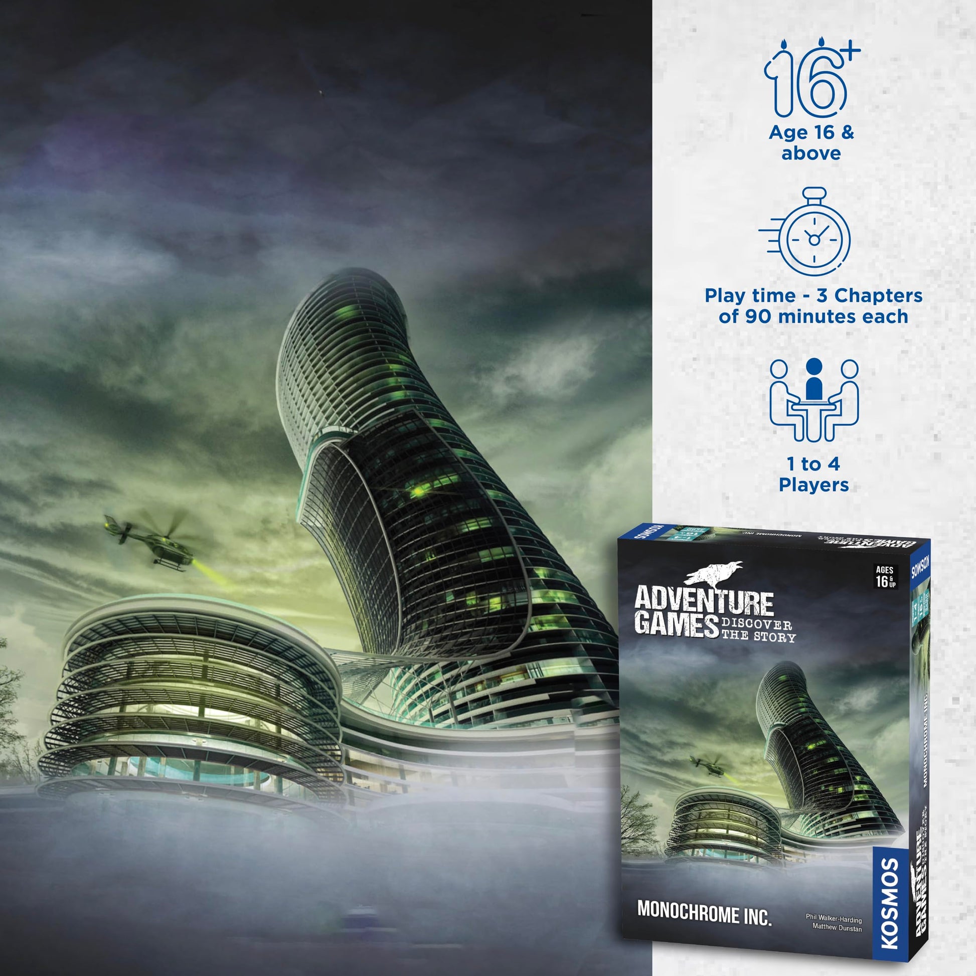 Adventure Games: Monochrome, Inc. - A Kosmos Game from Thames & Kosmos | Collaborative, Replayable Storytelling Gaming Experience for 1 to 4 Players