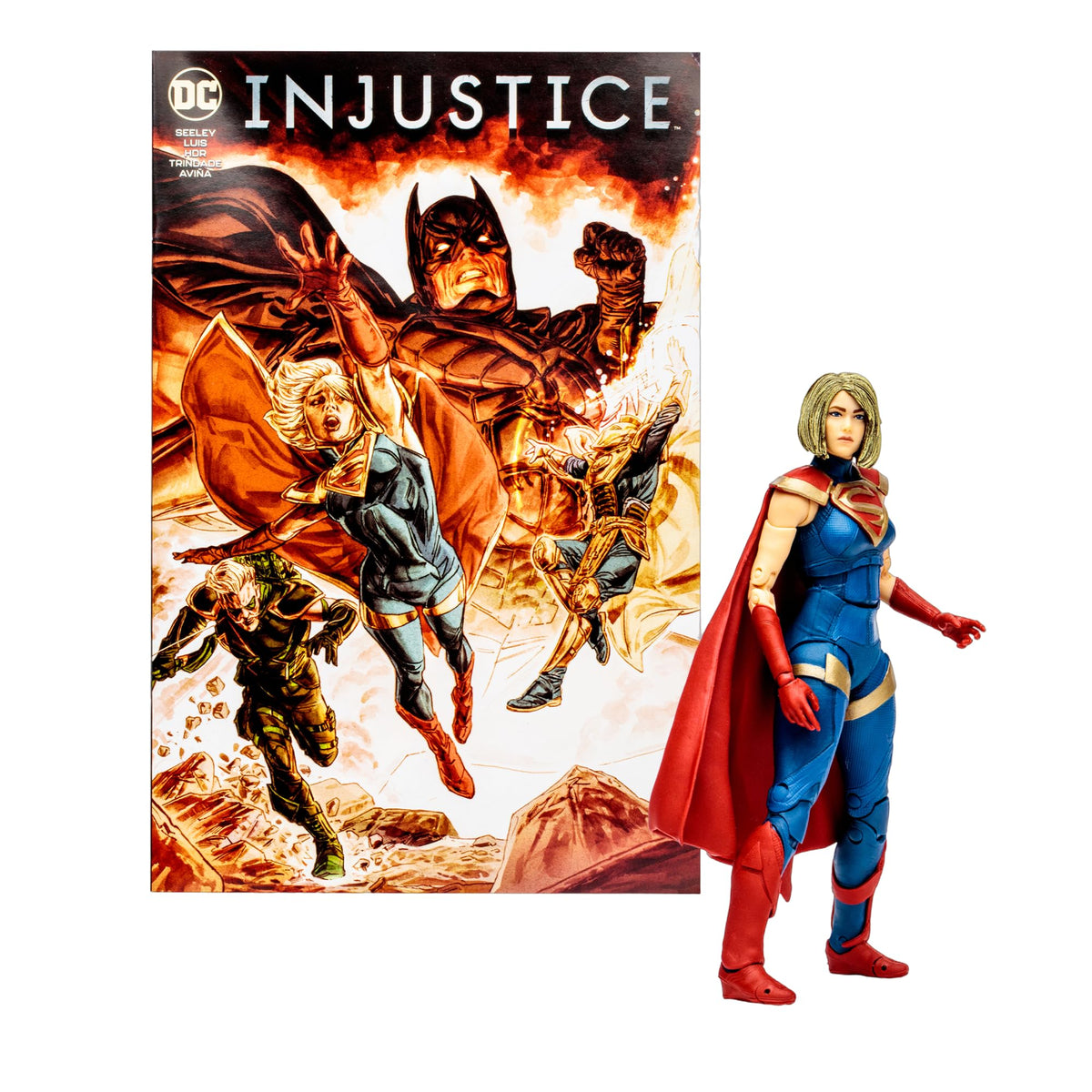 McFarlane Toys, DC Comic 7-inch Supergirl Action Figure with 22 Moving Parts, Collectible DC Injustice 2 Video Game Figure with Stand Base, Comic and