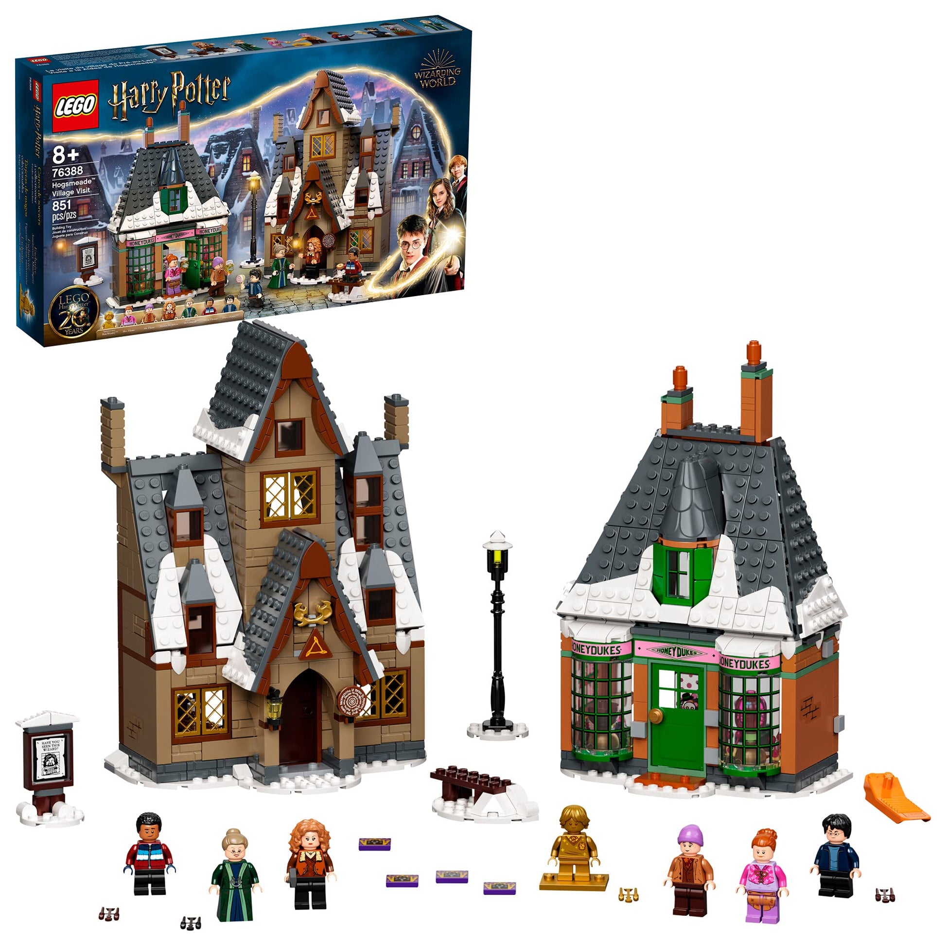 LEGO Harry Potter Hogsmeade Village Visit 76388 Building Toy, 20th Anniversary Set with Collectible Golden Ron Weasley Minifigure, Birthday Gift