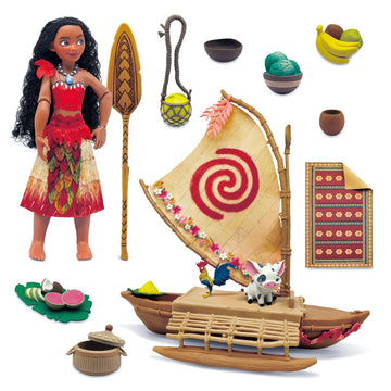 Disney Store Official Moana Doll Play Set for Girls - Includes Pua and HEI HEI, & Other Doll Accessories - Disney Princess Classic Toys - Authentic