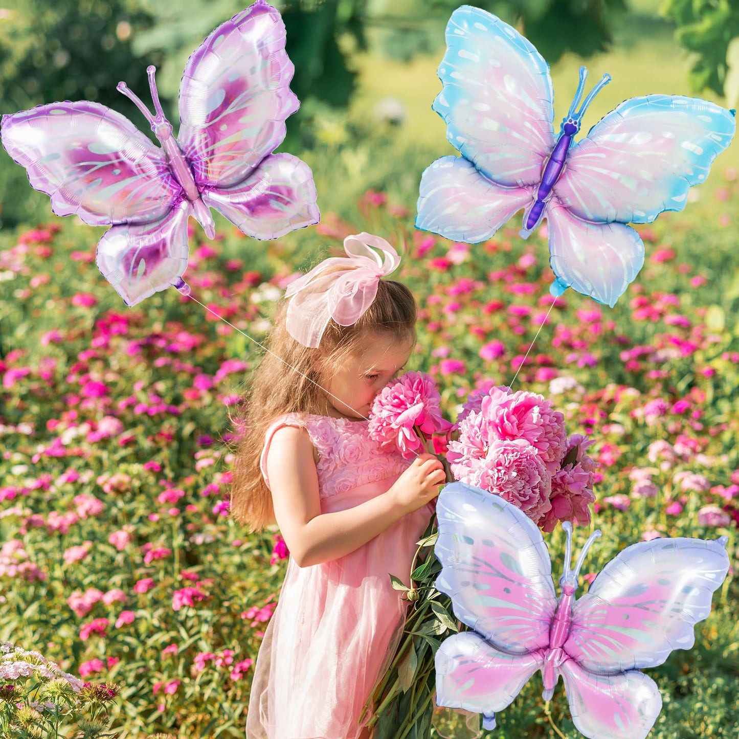 6 Pieces 39 Inches Butterfly Balloons - Large Gradient Butterflies Foil Mylar Balloons for Birthdays, Garden, Spring Decorations, Butterfly-Themed