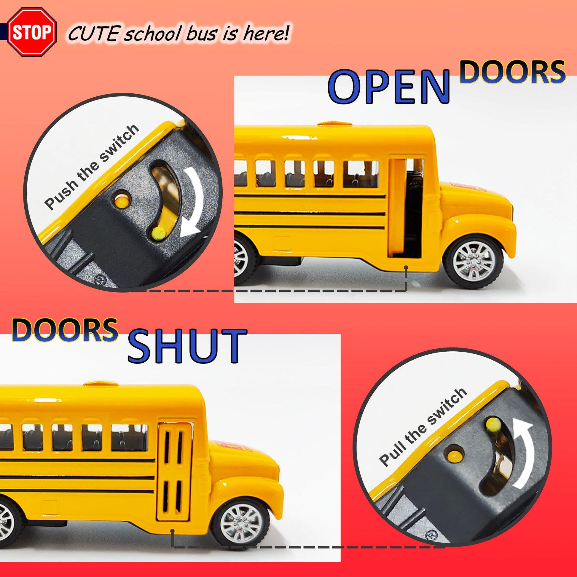 KIDAMI Die-cast Metal Toy Cars Set of 5, Openable Doors, Pull Back Cars Ambulance, Gift Pack for Kids (Official Car ?)