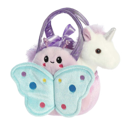 Aurora® Fashionable Fancy Pals™ Lil Butterfly™ Unicorn Stuffed Animal - Plush with Stylish Purse for Dress Up Fun - Perfect for Kids 3+ Years