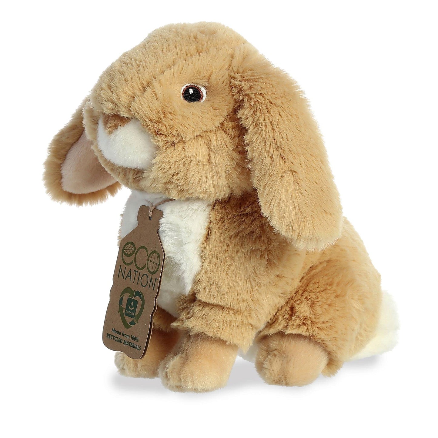 Aurora® Responsibly Made Eco Nation™ Lop-Eared Rabbit Tan Stuffed Animal - Ideal for Playtime Adventures - Perfect for Birthdays or Just Because