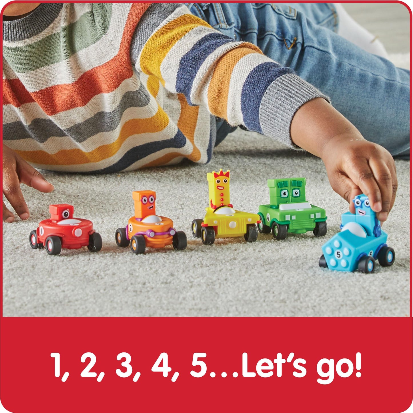 hand2mind Numberblocks Mini Vehicles, Race Car Toys, Toy Vehicle Playsets, Play Figure Playsets, Small Figurines for Kids, Number Toys, Counting Toys